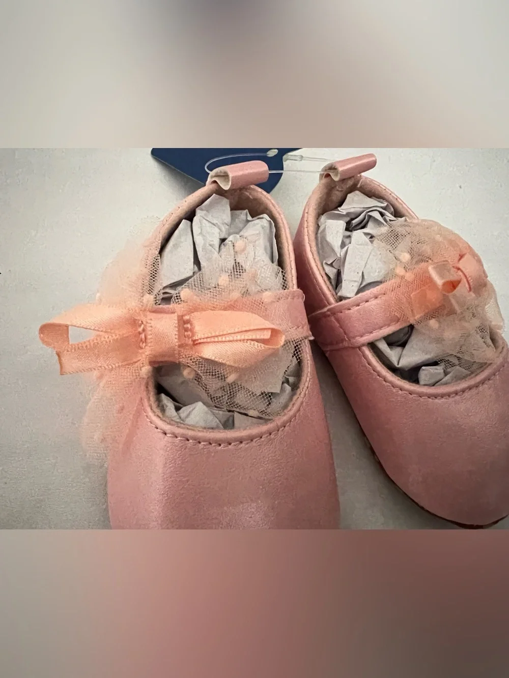 Soft Pink Baby Mary Jane Shoes with Bow Accent